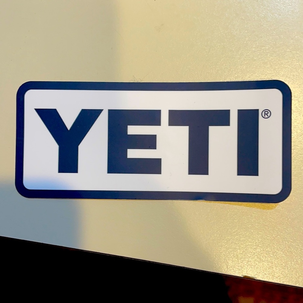 Classic Navy and white Yeti sticker